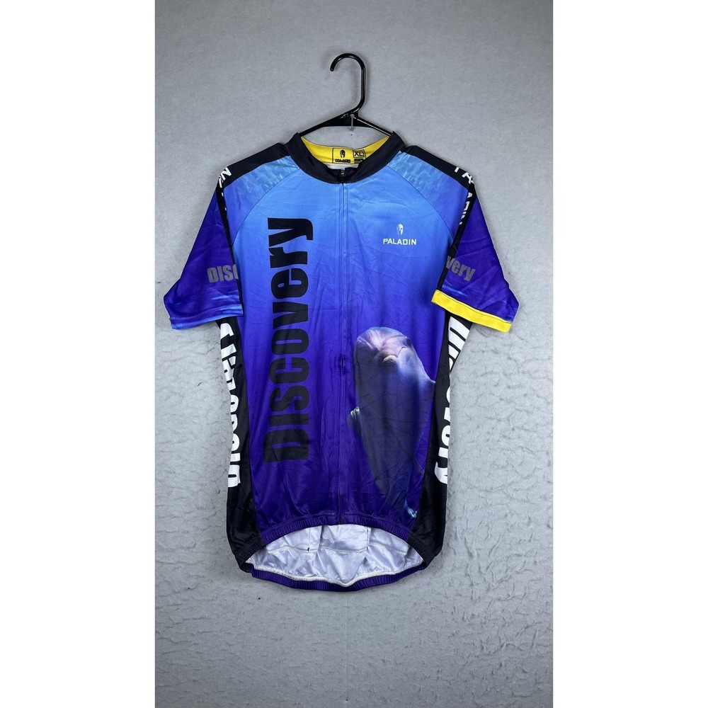 Paladin Discovery Shark Cycling Jersey Mens‎ XL Blue Full Zip Bike Shirt